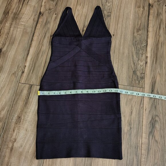 Rachael G. Stretch Violet Strappy V-Neck Dress with Front and Back Cutout - Picture 8 of 10